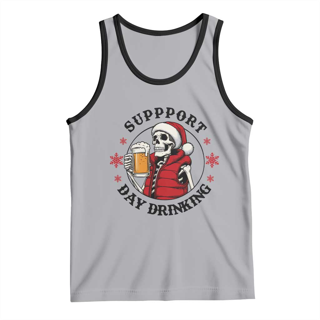 Funny Skeleton Beer Christmas Tank Top Support Day Drinking TS14 Athletic Heather Black Print Your Wear