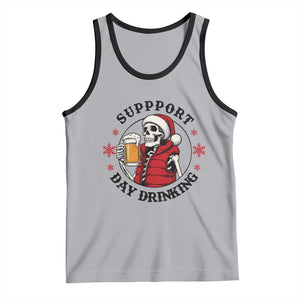 Funny Skeleton Beer Christmas Tank Top Support Day Drinking TS14 Athletic Heather Black Print Your Wear