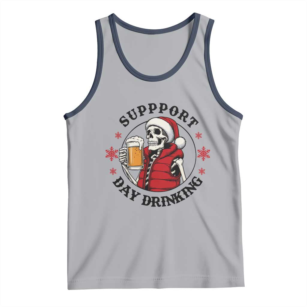Funny Skeleton Beer Christmas Tank Top Support Day Drinking TS14 Athletic Heather Navy Print Your Wear