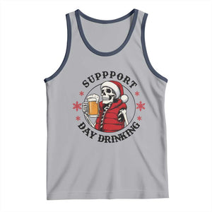 Funny Skeleton Beer Christmas Tank Top Support Day Drinking TS14 Athletic Heather Navy Print Your Wear