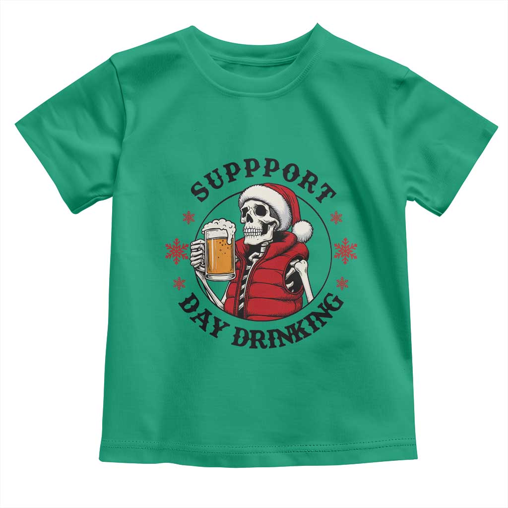 Funny Skeleton Beer Christmas Toddler T Shirt Support Day Drinking TS14 Irish Green Print Your Wear