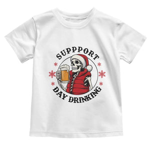 Funny Skeleton Beer Christmas Toddler T Shirt Support Day Drinking TS14 White Print Your Wear