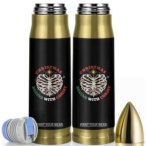 Funny Skeleton Christian Bullet Tumbler Christmas Begins With Christ TS14 Black Print Your Wear
