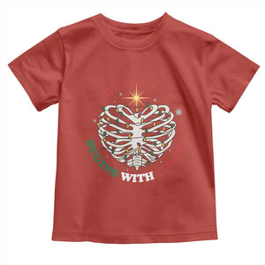 Funny Skeleton Christian Toddler T Shirt Christmas Begins With Christ TS14 Red Print Your Wear