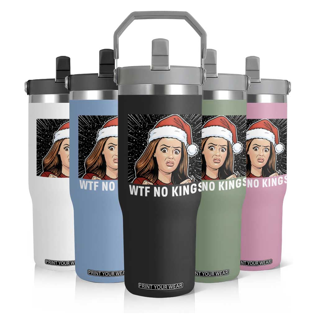 No Kings Flip Straw Tumbler Funny Doll Face Meme Christmas TS14 Print Your Wear