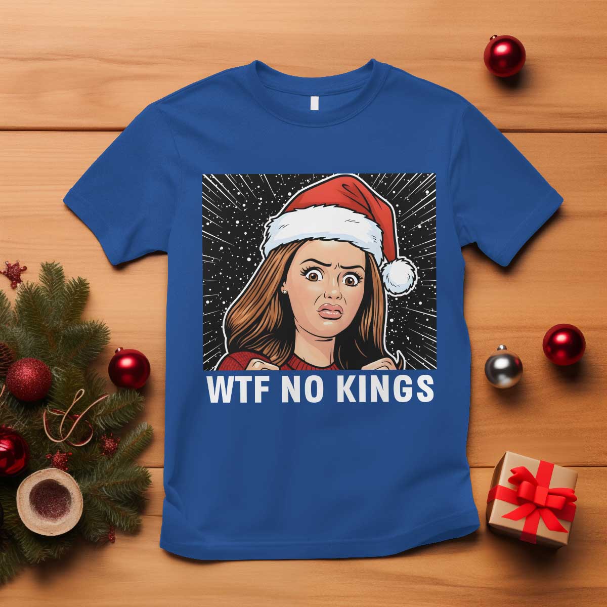 No Kings T Shirt Funny Doll Face Meme Christmas TS14 Royal Blue Print Your Wear