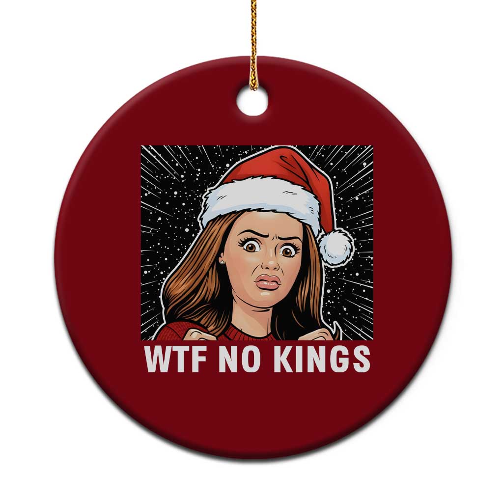 No Kings Ceramic Ornament Funny Doll Face Meme Xmas TS14 1pc Red Print Your Wear