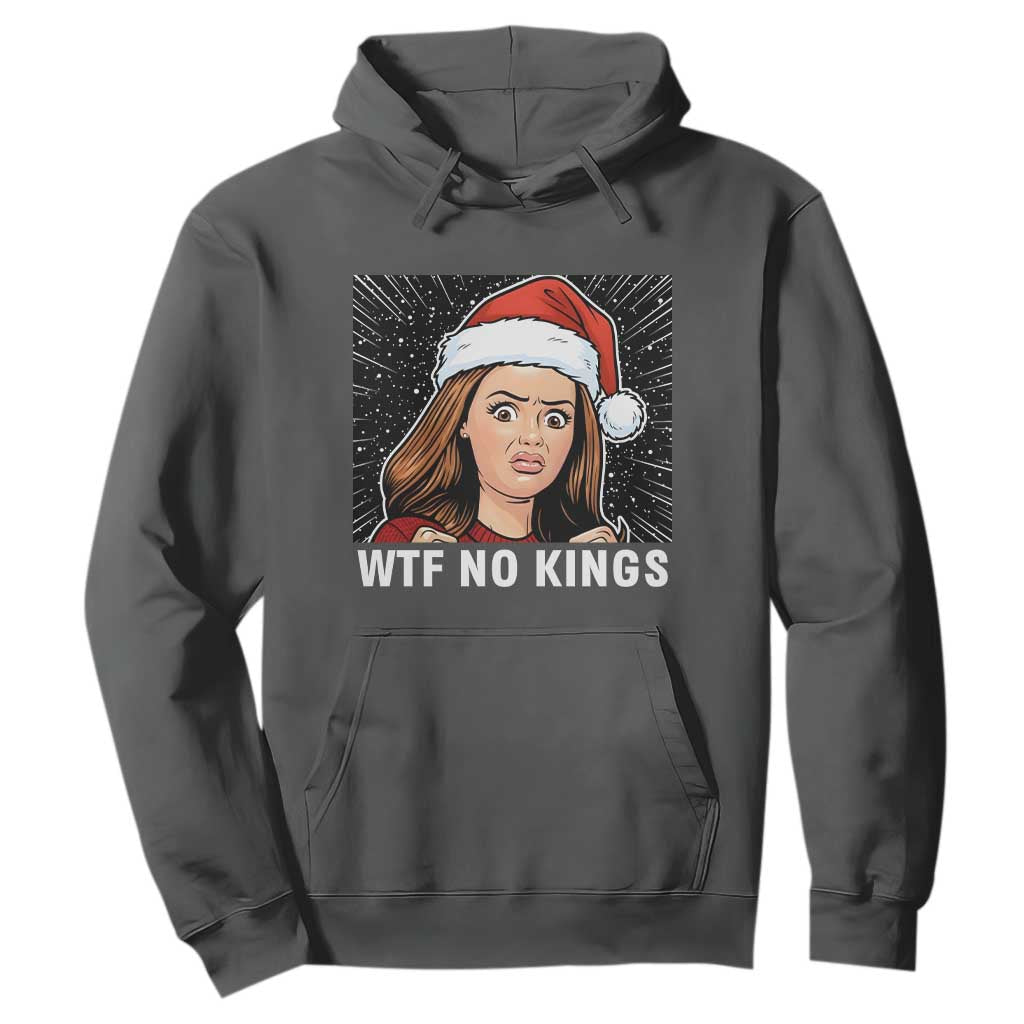 No Kings Hoodie Funny Doll Face Meme Christmas TS14 Dark Heather Print Your Wear