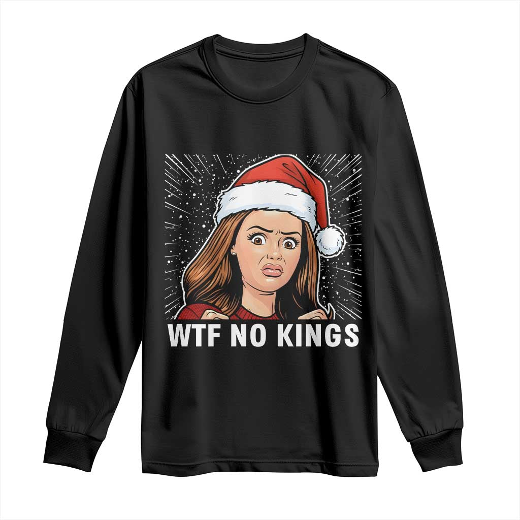 No Kings Long Sleeve Shirt Funny Doll Face Meme Christmas TS14 Black Print Your Wear