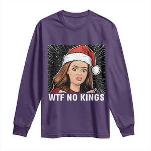 No Kings Long Sleeve Shirt Funny Doll Face Meme Christmas TS14 Purple Print Your Wear