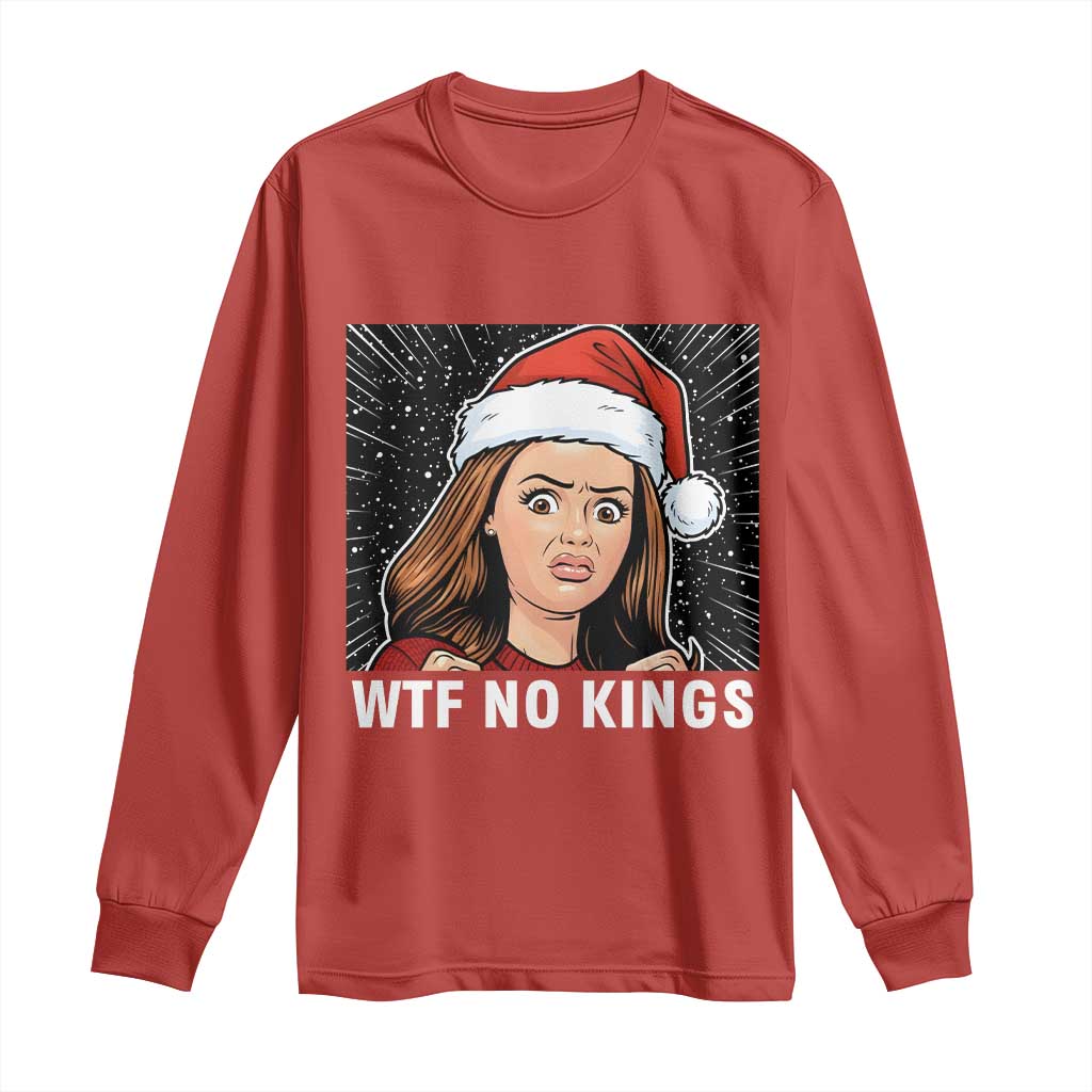 No Kings Long Sleeve Shirt Funny Doll Face Meme Christmas TS14 Red Print Your Wear