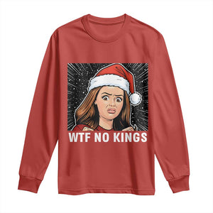 No Kings Long Sleeve Shirt Funny Doll Face Meme Christmas TS14 Red Print Your Wear