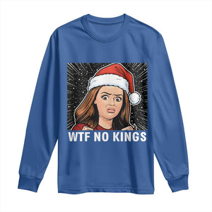 No Kings Long Sleeve Shirt Funny Doll Face Meme Christmas TS14 Royal Blue Print Your Wear