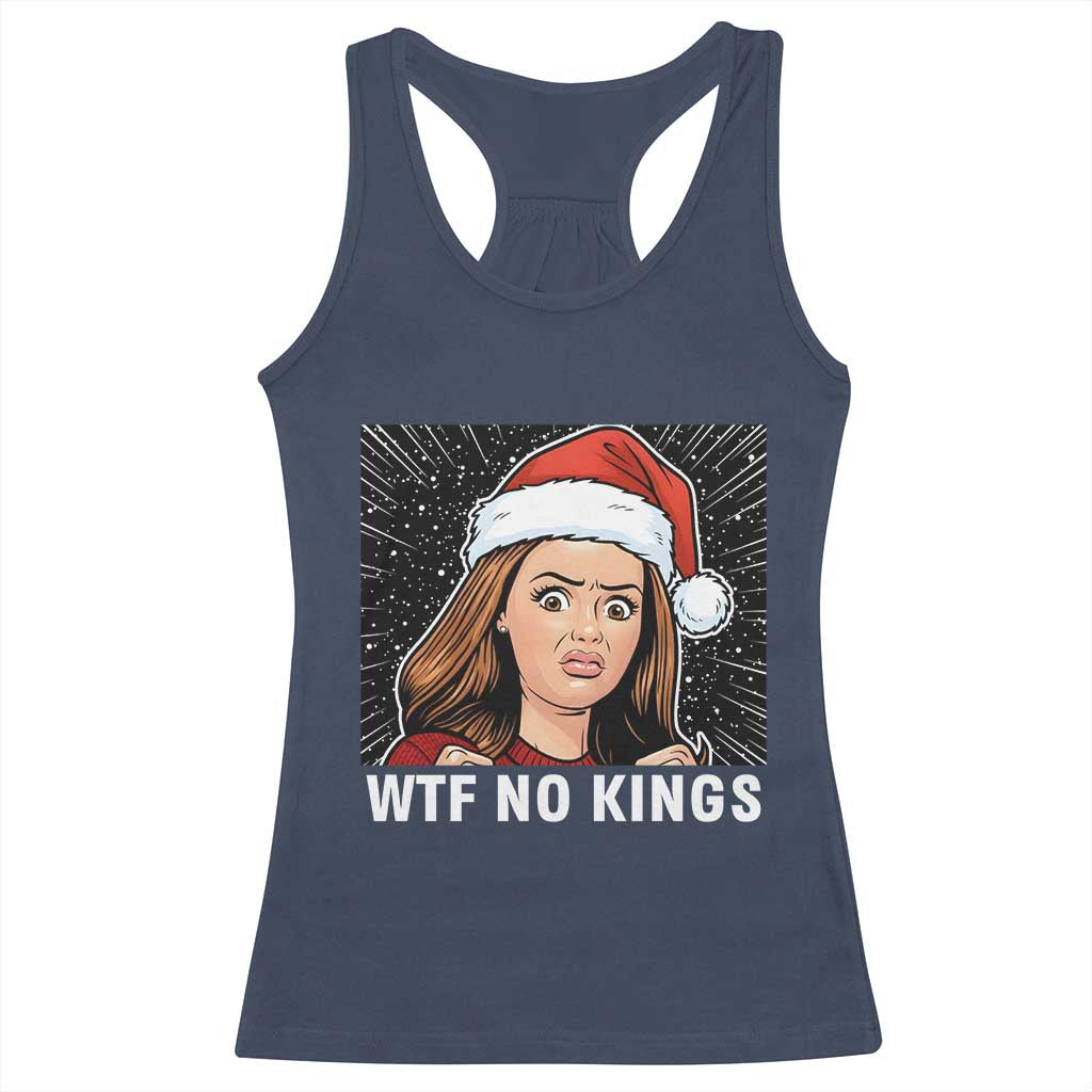 No Kings Racerback Tank Top Funny Doll Face Meme Christmas TS14 Navy Print Your Wear