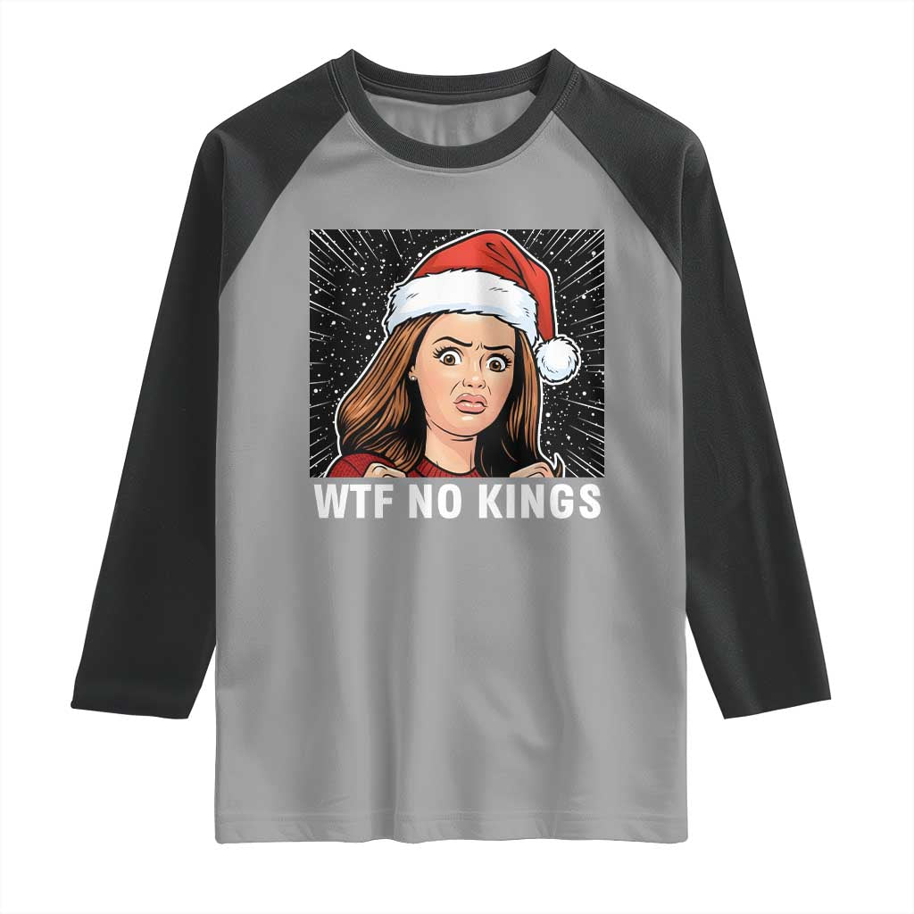No Kings Raglan Shirt Funny Doll Face Meme Christmas TS14 Sport Gray Black Print Your Wear