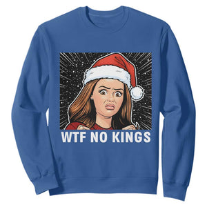 No Kings Sweatshirt Funny Doll Face Meme Christmas TS14 Royal Blue Print Your Wear
