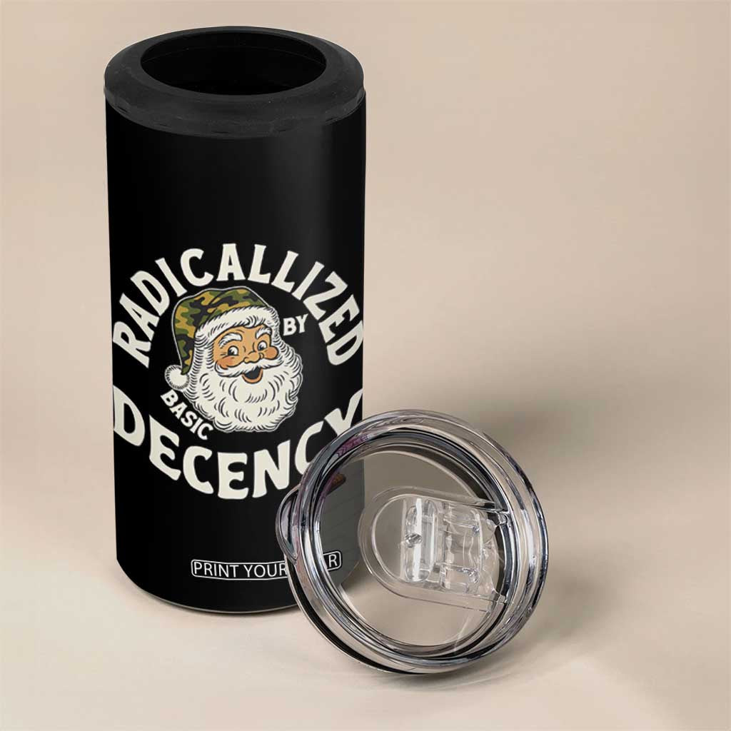 Funny Santa Camo Christmas 4 in 1 Can Cooler Tumbler Radicalized By Basic Decency TS14 Print Your Wear