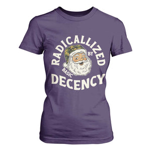 Funny Santa Camo Christmas T Shirt For Women Radicalized By Basic Decency TS14 Purple Print Your Wear