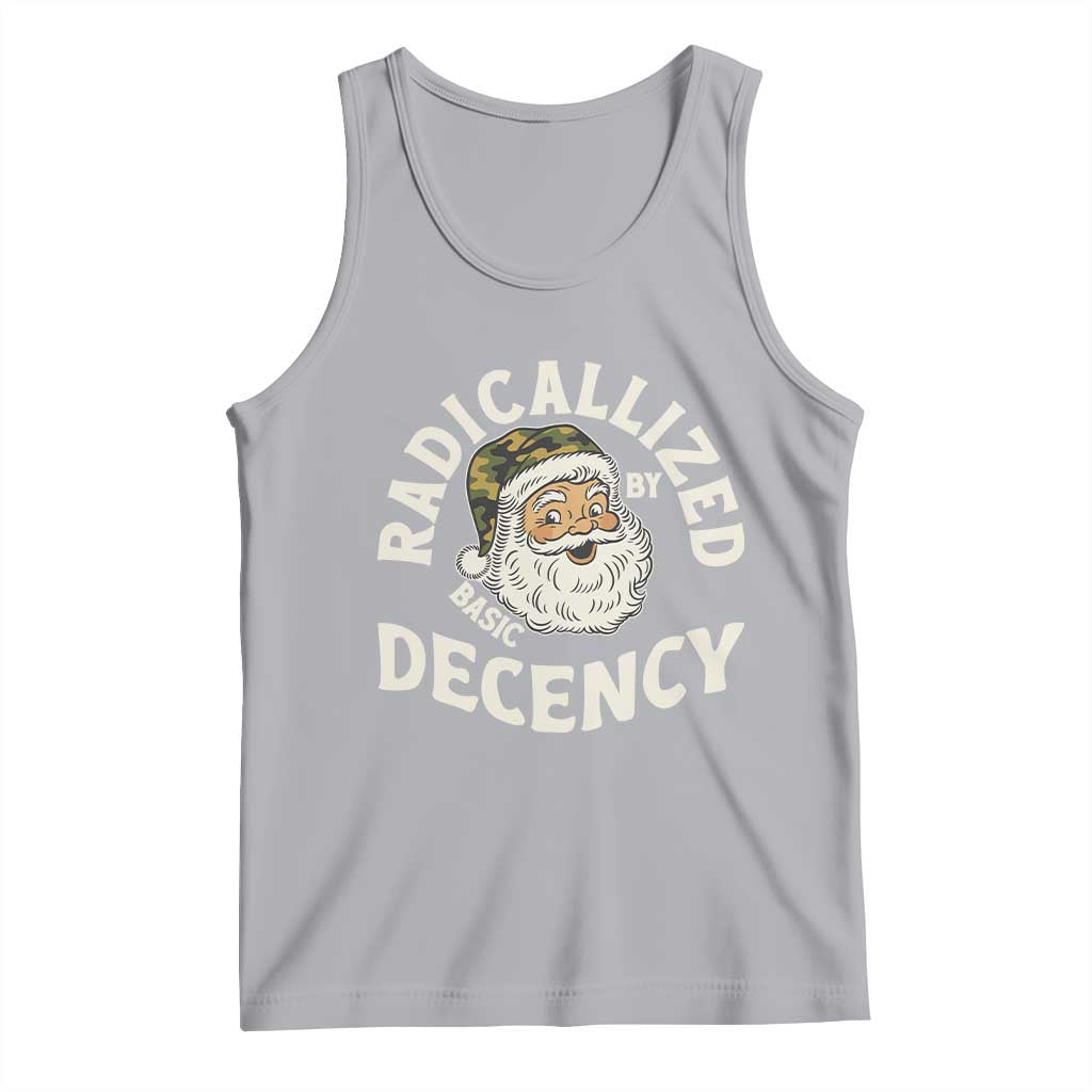 Funny Santa Camo Christmas Tank Top Radicalized By Basic Decency TS14 Athletic Heather Print Your Wear