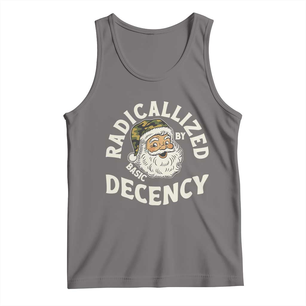 Funny Santa Camo Christmas Tank Top Radicalized By Basic Decency TS14 Deep Heather Print Your Wear