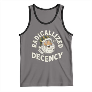 Funny Santa Camo Christmas Tank Top Radicalized By Basic Decency TS14 Deep Heather Black Print Your Wear