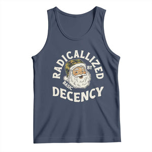 Funny Santa Camo Christmas Tank Top Radicalized By Basic Decency TS14 Navy Print Your Wear