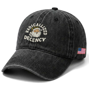 Funny Santa Camo Christmas Washed Cotton Baseball Cap Radicalized By Basic Decency TS14 Print Your Wear
