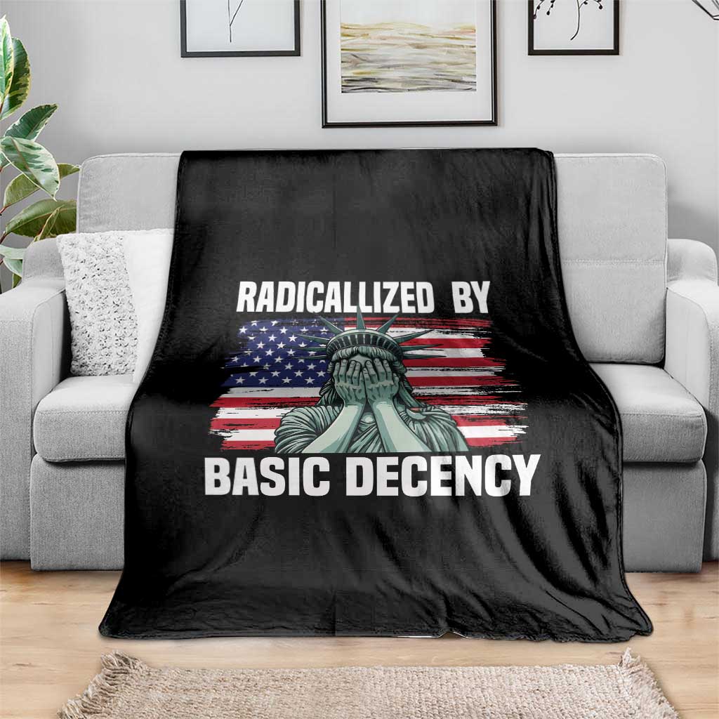 Statue of Liberty Patriotic Throw Blanket Radicalized By Basic Decency TS14 Print Your Wear
