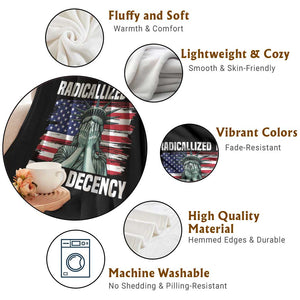 Statue of Liberty Patriotic Throw Blanket Radicalized By Basic Decency TS14 Print Your Wear
