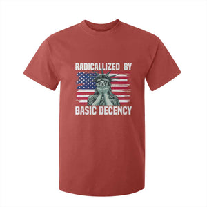Statue of Liberty Patriotic T Shirt For Kid Radicalized By Basic Decency TS14 Red Print Your Wear