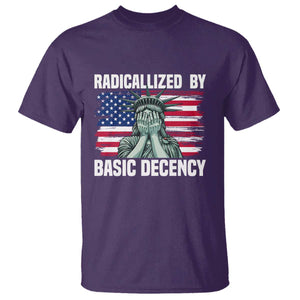 Statue of Liberty Patriotic T Shirt Radicalized By Basic Decency TS14 Purple Print Your Wear