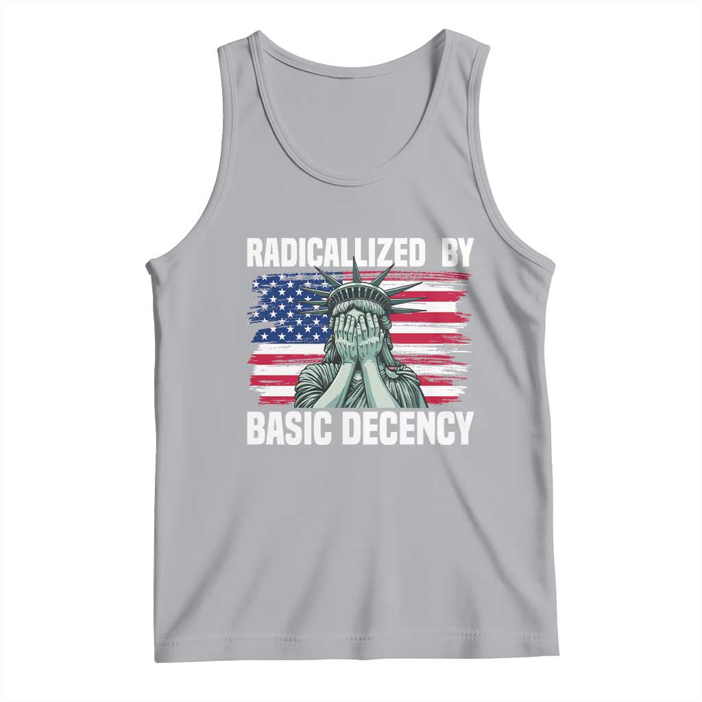 Statue of Liberty Patriotic Tank Top Radicalized By Basic Decency TS14 Athletic Heather Print Your Wear