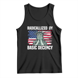 Statue of Liberty Patriotic Tank Top Radicalized By Basic Decency TS14 Black Print Your Wear
