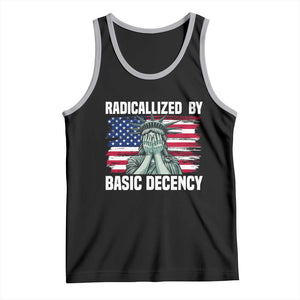 Statue of Liberty Patriotic Tank Top Radicalized By Basic Decency TS14 Black Athletic Heather Print Your Wear