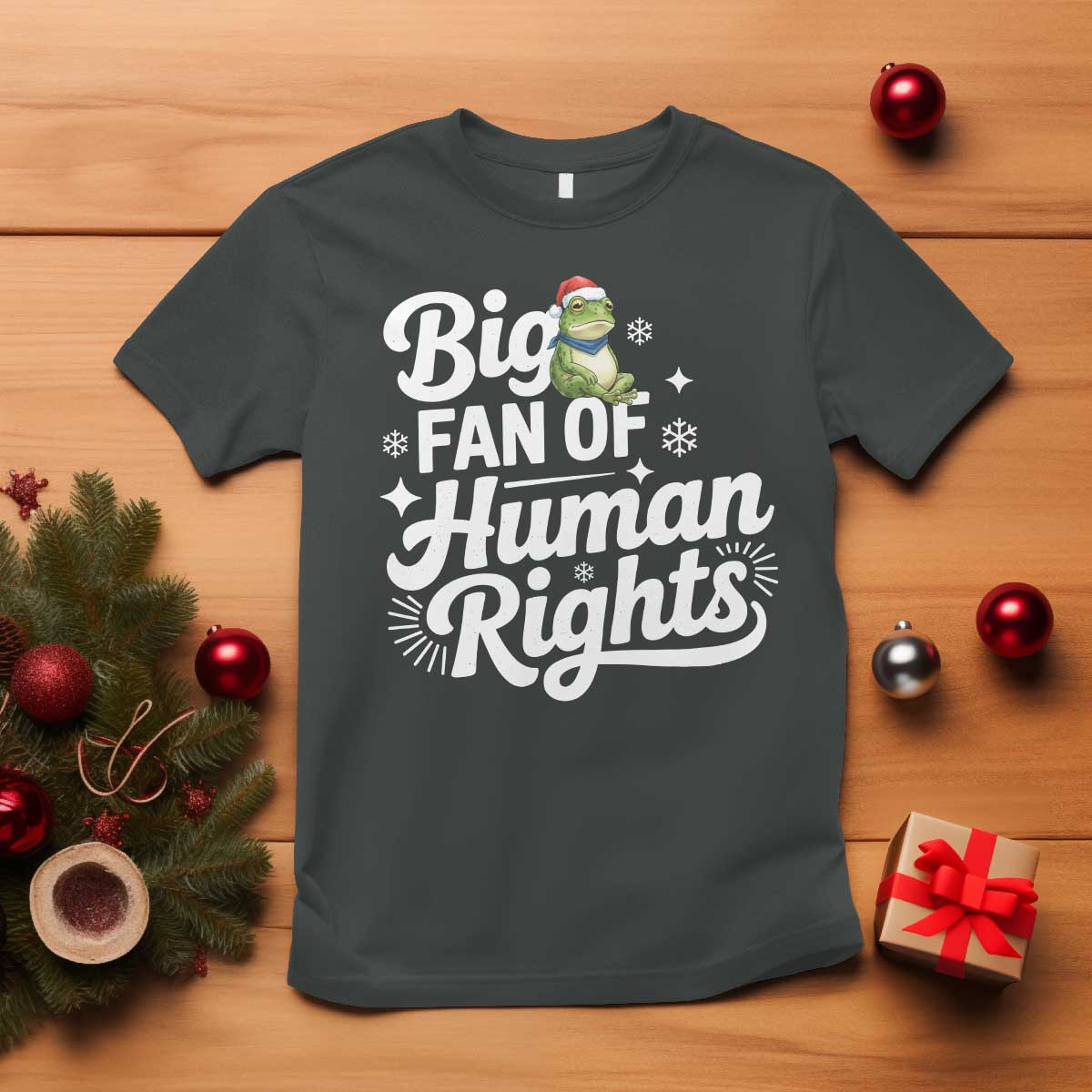 Resist Frog Christmas T Shirt Big Fan Of Human Rights Political Meme TS14 Dark Heather Print Your Wear