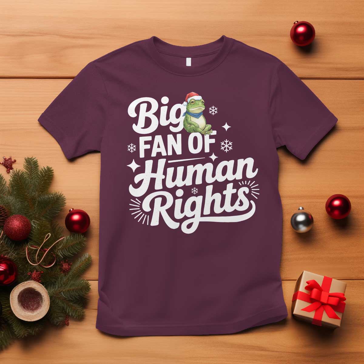 Resist Frog Christmas T Shirt Big Fan Of Human Rights Political Meme TS14 Maroon Print Your Wear