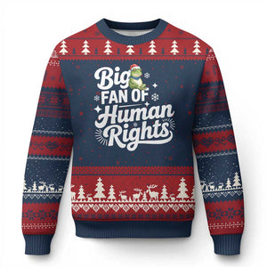 Resist Frog Xmas Ugly Christmas Sweater Big Fan Of Human Rights Political Meme TS14 Navy Red Print Your Wear