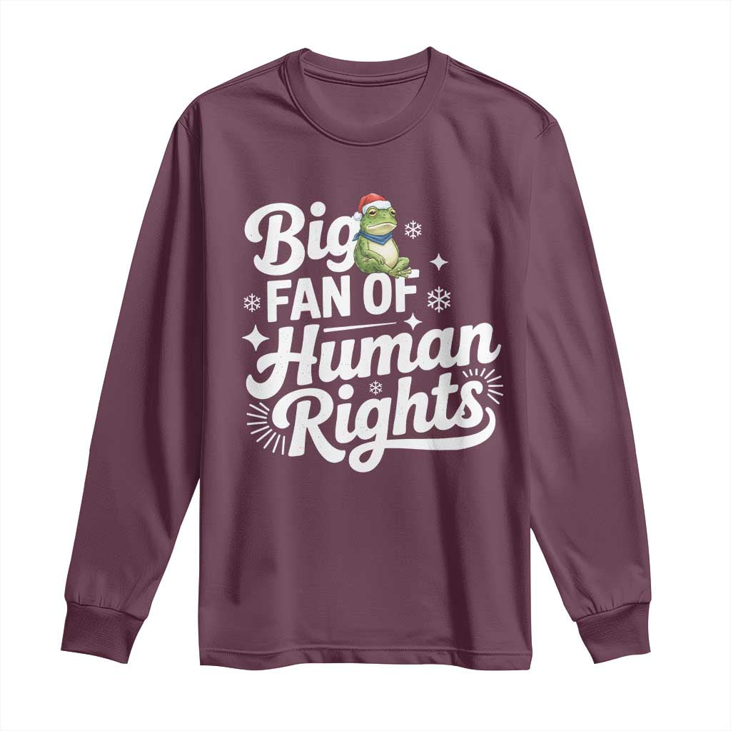 Resist Frog Christmas Long Sleeve Shirt Big Fan Of Human Rights Political Meme TS14 Maroon Print Your Wear