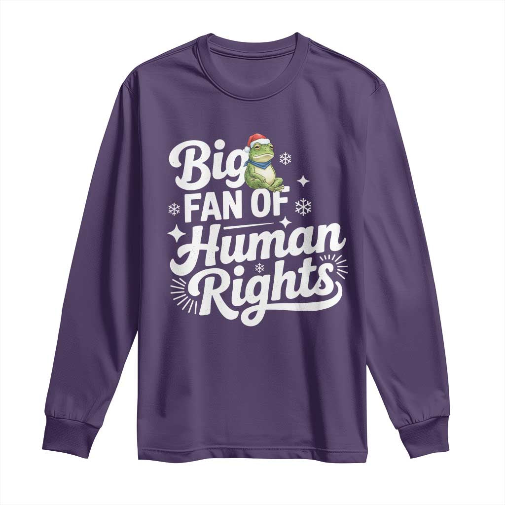 Resist Frog Christmas Long Sleeve Shirt Big Fan Of Human Rights Political Meme TS14 Purple Print Your Wear