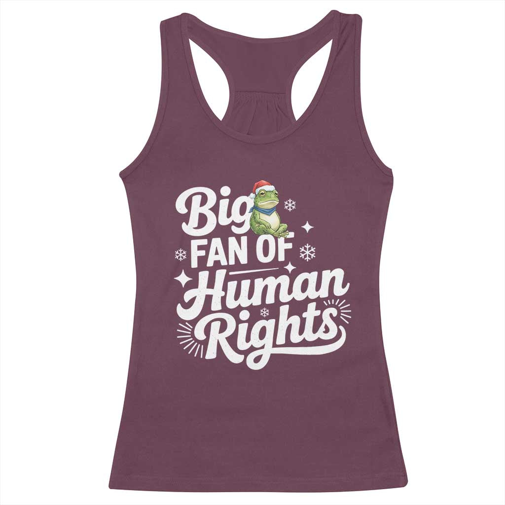 Resist Frog Christmas Racerback Tank Top Big Fan Of Human Rights Political Meme TS14 Maroon Print Your Wear