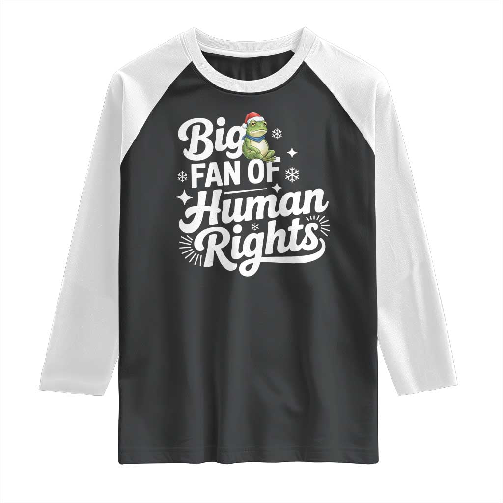 Resist Frog Christmas Raglan Shirt Big Fan Of Human Rights Political Meme TS14 Black White Print Your Wear
