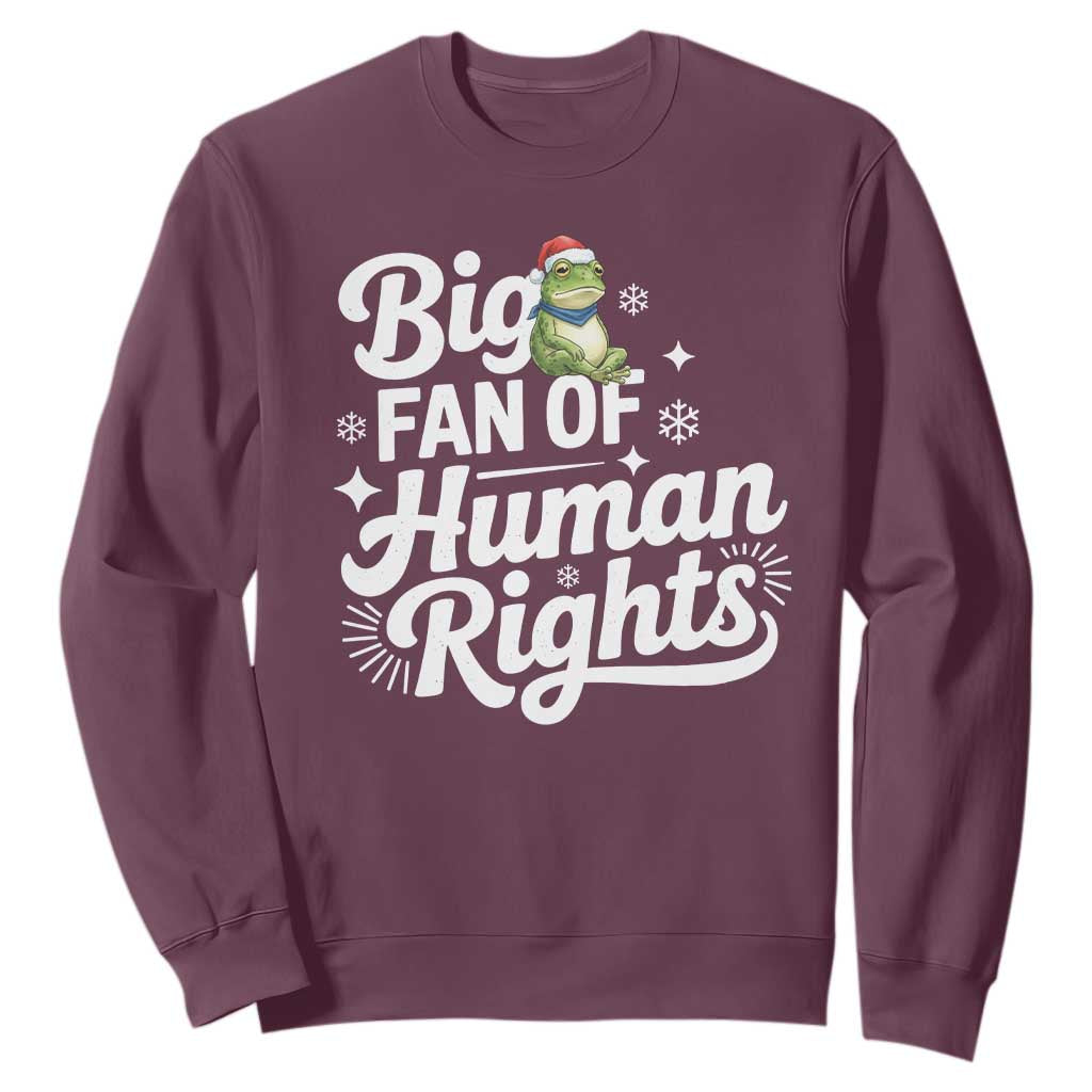 Resist Frog Christmas Sweatshirt Big Fan Of Human Rights Political Meme TS14 Maroon Print Your Wear