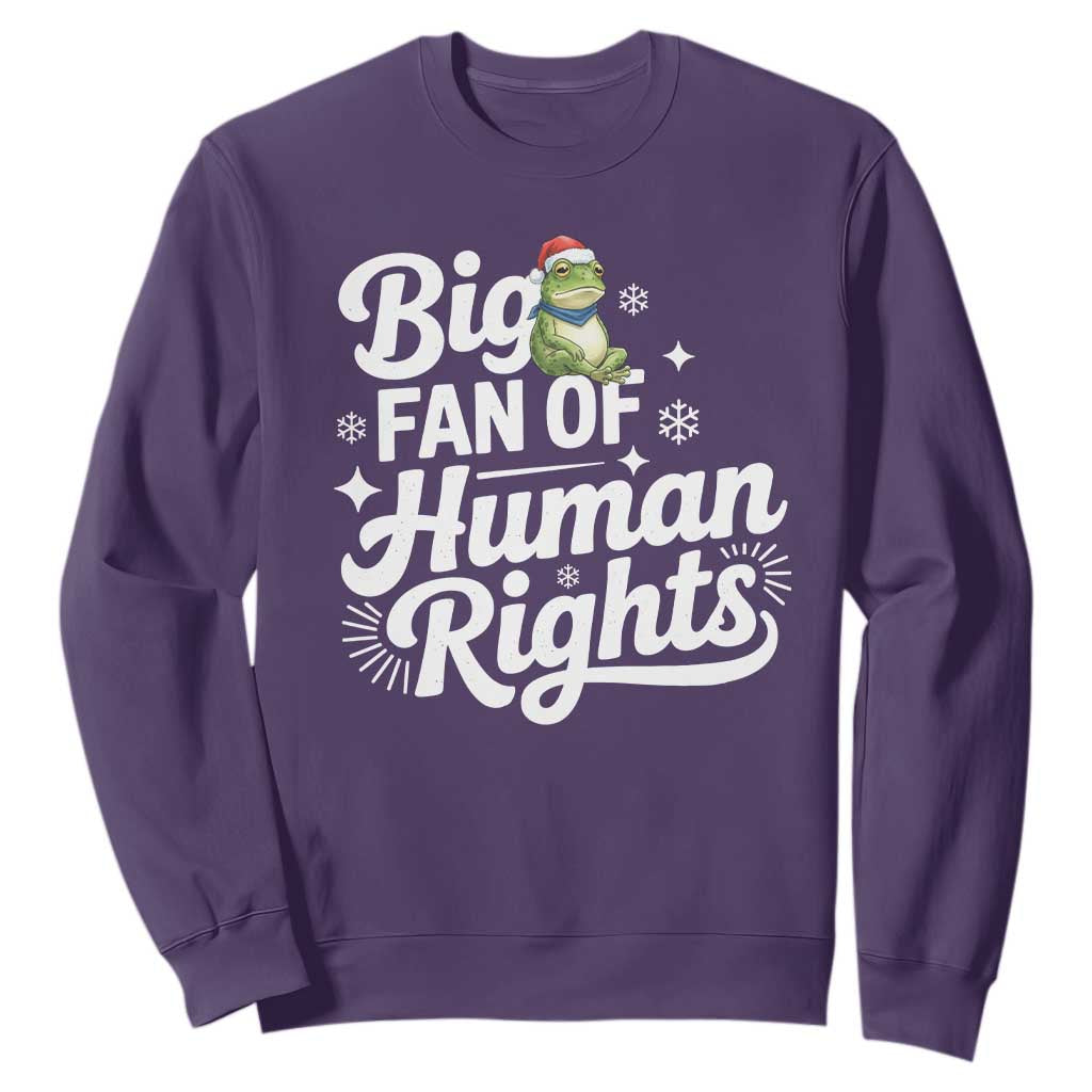 Resist Frog Christmas Sweatshirt Big Fan Of Human Rights Political Meme TS14 Purple Print Your Wear