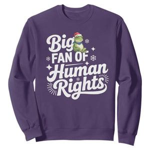 Resist Frog Christmas Sweatshirt Big Fan Of Human Rights Political Meme TS14 Purple Print Your Wear
