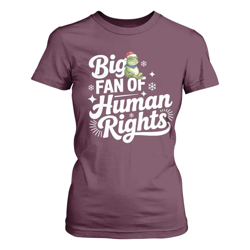 Resist Frog Christmas T Shirt For Women Big Fan Of Human Rights Political Meme TS14 Maroon Print Your Wear