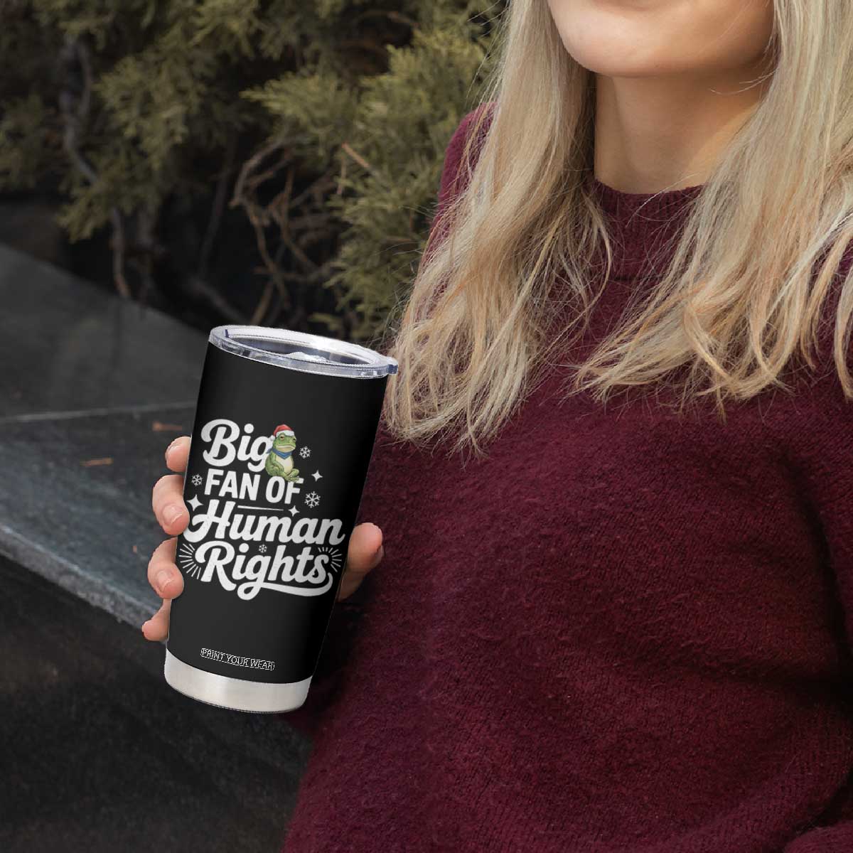 Resist Frog Christmas Tumbler Cup Big Fan Of Human Rights Political Meme TS14 Print Your Wear