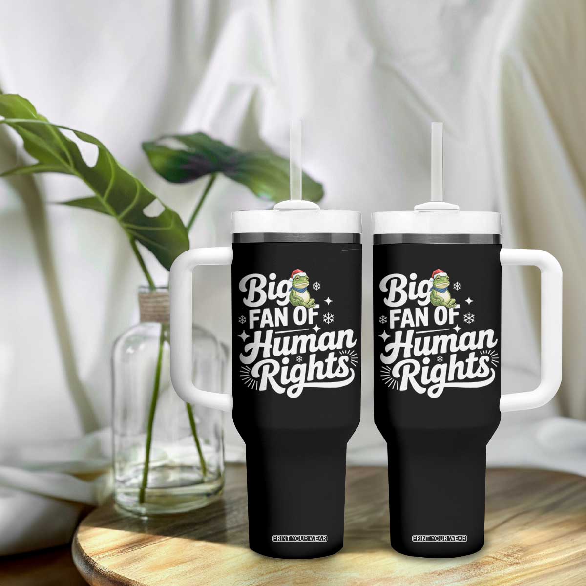 Resist Frog Christmas Tumbler With Handle Big Fan Of Human Rights Political Meme TS14 Print Your Wear