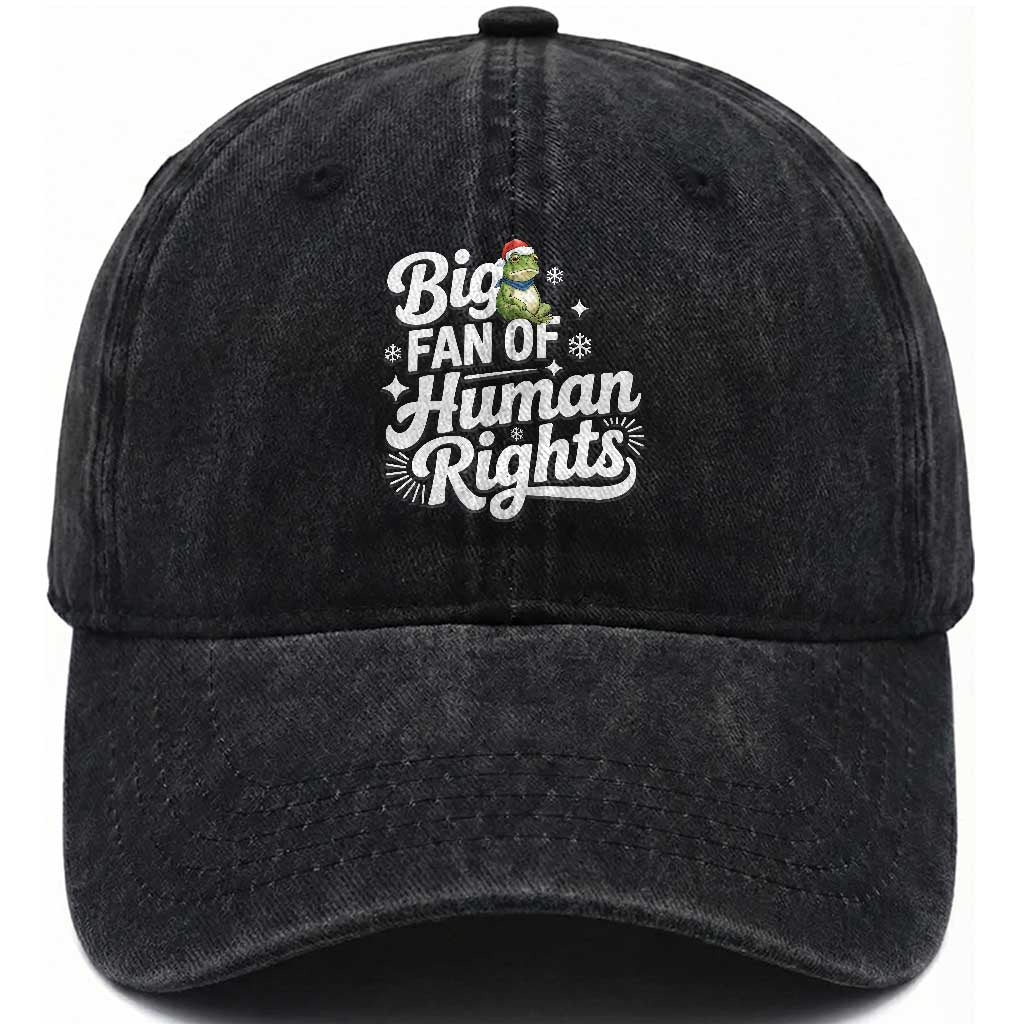 Resist Frog Christmas Washed Cotton Baseball Cap Big Fan Of Human Rights Political Meme TS14 Washed Cap Universal Fit Black Print Your Wear