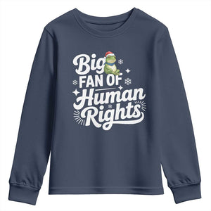Resist Frog Christmas Youth Sweatshirt Big Fan Of Human Rights Political Meme TS14 Navy Print Your Wear