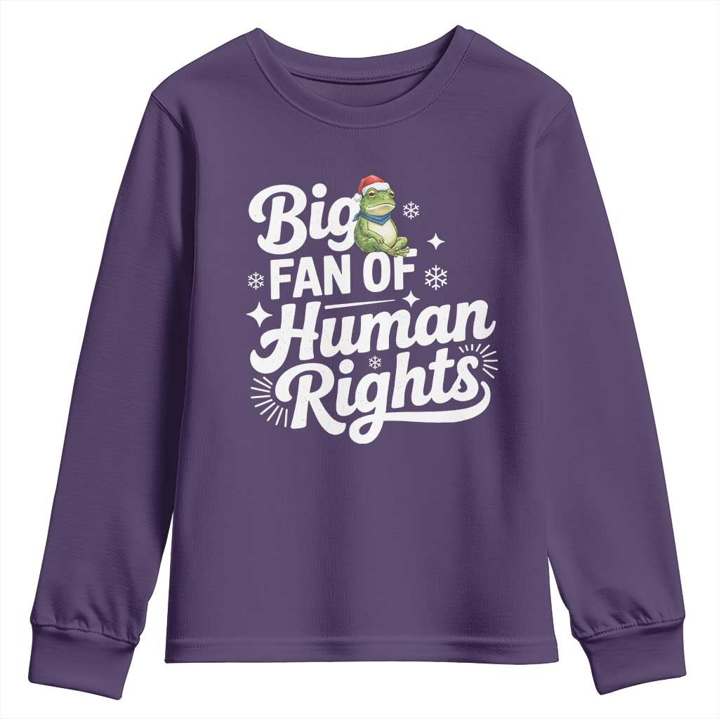 Resist Frog Christmas Youth Sweatshirt Big Fan Of Human Rights Political Meme TS14 Purple Print Your Wear